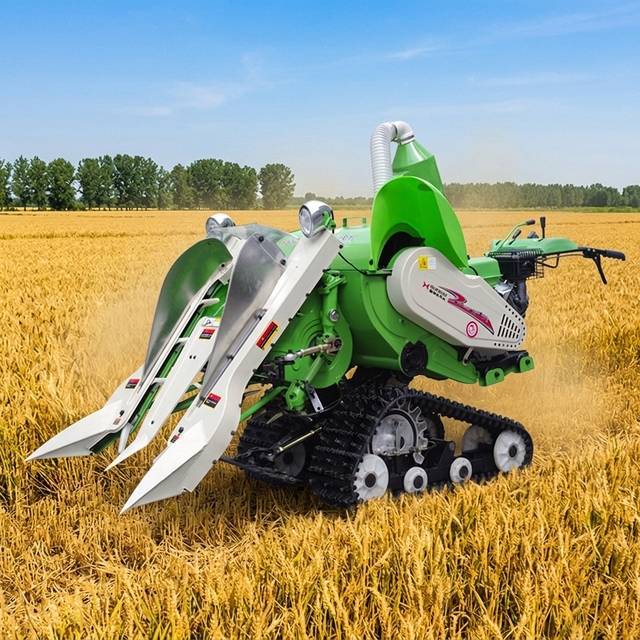 Small Mini Agriculture Machine Barley Wheat  Mini Combine Harvester with Core Engine Gearbox Components