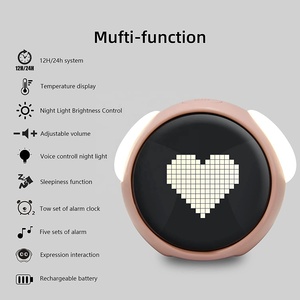Réveil intelligent et mignon réveil multifonctionnel veilleuse réveil émotion rechargeable à rabat pour les chambres d'enfants - Product Image 2