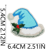 Écussons brodés Noël Bleu Ciel et Blanc, motifs Ours, Bonhomme de neige, Casse-noisette, écologiques, thermocollants, en fil de polyester, pour chapeaux