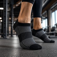 Chaussettes de sport invisibles haut de gamme en coton respirant avec maille, chaussettes courtes pour baskets, haute performance, antidérapantes, chaussettes de cheville