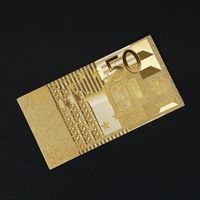 Billet de banque EUROPE couleur or pour collection, billet de banque Euro plaqué or en métal imperméable (EURO 5-500)