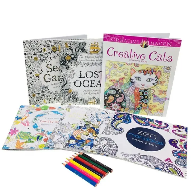 Wholesale Kids Colour Drawing Book Adult Stress Relief Secret Garden Mandala Custom Activity Coloring Book Printing