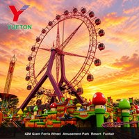 Grande Roue LED Lumineuse Colorée de 42m pour Famille, Idéale pour Parcs, Places Publiques et Attractions de Carnaval en Extérieur