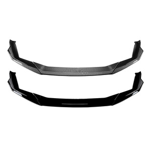 Amp-Z Front Bumper Lip Splitter For Bmw 5 Series M5 F90 Lci 2021-2024 Piano Black Carbon Fiber Texture Matte Finish - Product Image 3