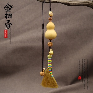 Pendentif gourde <span class=keywords><strong>balai</strong></span> or de Style chinois créatif gourde naturelle lanière de rétroviseur de voiture nouveauté pendentif de voiture cadeau - Product Image 1
