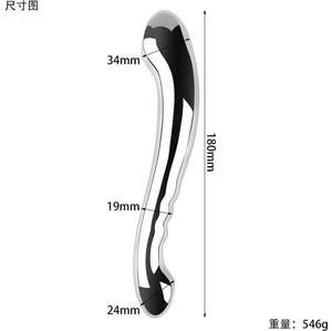 Double Ended Dildo Sexspielzeug für Frauen Männer Metall G-Punkt Massage gerät Edelstahl Prostata Massage Anal Zauberstab für Erwachsene <span class=keywords><strong>Sex</strong></span> spiel % - Product Image 2