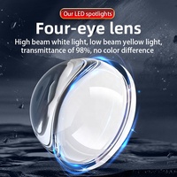 Projecteurs de moto à 4 lentilles, phare LED 5064, mini feux de route, feux de travail, ampoule antibrouillard pour voiture et camion