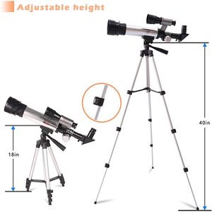 Jouet scientifique, télescope astronomique portable pour enfants, télescope réfracteur avec trépied réglable et viseur - Product Image 5