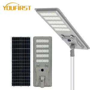 Süper parlaklık yol lambası açık Led ışık güneş sokak IP65 hareket sensörü 300 400 500 W hepsi bir güneş sokak ışıkları