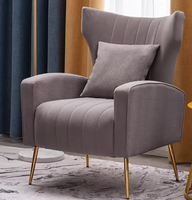 Canapé en velours nordique, fauteuil simple pour hôtel ou bureau, canapé de luxe abordable, tissu doré, ensemble de meubles modernes, canapé sectionnel pour salon à domicile