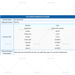 <span class=keywords><strong>Hidróxido</strong></span> <span class=keywords><strong>de</strong></span> <span class=keywords><strong>hierro</strong></span>/<span class=keywords><strong>hidróxido</strong></span> <span class=keywords><strong>de</strong></span> <span class=keywords><strong>hierro</strong></span> para desulfurador, suministro <span class=keywords><strong>de</strong></span> fábrica, cas 1309-33-7 - Product Image 2