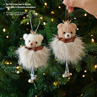 Adorables petits ours en peluche de Noël, mini ours en peluche pour décorations de Noël, ornements pour arbre de Noël