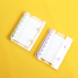 Cuaderno de hojas sueltas en espiral de Pvc nuevo al por mayor transparente A7 doble hebilla portátil <span class=keywords><strong>libro</strong></span> de cuentas de Pvc con cubierta colorida - Product Image 5