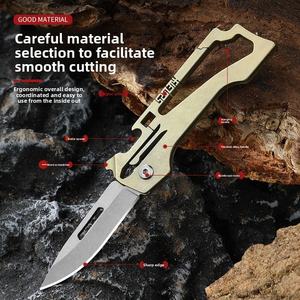 סגסוגת טיטניום קצה ישר כיתה תעשייתי רב תכליתיים קיפול כלי סכין בקבוק פותחן חיצוני נייד - Product Image 4