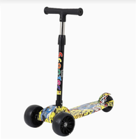 Trottinette Enfant Pliable Moderne Légère à 3 Roues en PU, Grande Taille, Hauteur Réglable, Lumières Clignotantes, pour Extérieur - Vente en Gros