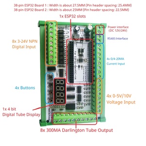 Module d'extension multifonctionnel <span class=keywords><strong>ESP32</strong></span> ES32A08 ES33B08 DC 12V <span class=keywords><strong>24V</strong></span> avec ports numériques et analogiques pour réseau Ethernet WEB MQTT et 4 relais DIY - Product Image 2