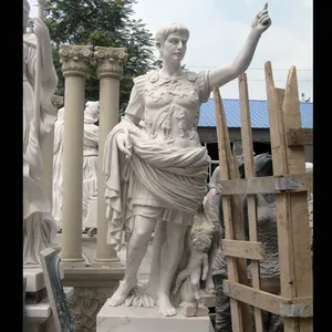 Estatua de Julio César de Mármol Blanco de Tamaño Real para Decoración de Parques al Aire Libre, Escultura del Emperador Romano César Augusto - Product Image 5