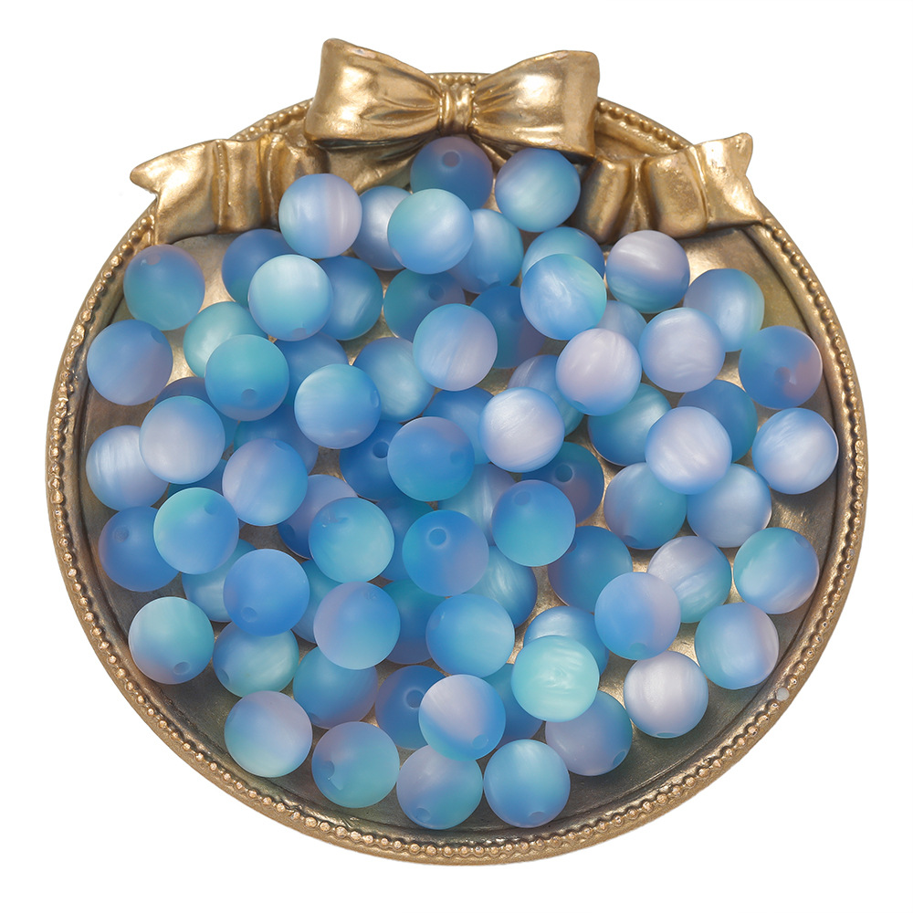 iridescent matte beads - blue powder