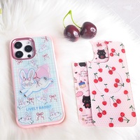 Coque de téléphone à panneau arrière magnétique remplaçable pour Iphone17/17pro/17promax/17air avec le lapin papillon coloré de dorure