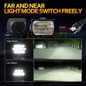 Faros Delanteros Cuadrados LED 5X7 6000K con Luz de Señalización, Luz Alta y Baja, DRL para Jeep Cherokee XJ Wrangler YJ, para GMC, para Ford F350 - Product Image 6