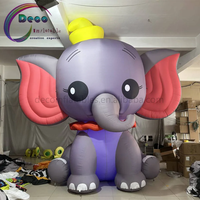 Éléphant gonflable géant mignon avec nœud pour la décoration de fêtes d'enfants, événements commerciaux, présentoirs et spectacles