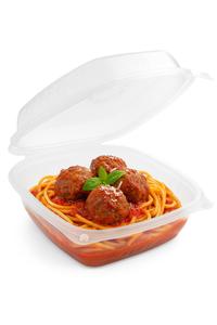 Contenedor de PP de 9x9 pulgadas con tapa con bisagras y sello a prueba de manipulaciones - Product Image 1