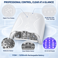Lampe à ongles UV LED sans fil YAQIN JMD-606 115W, 45 LED, 5200mAh, rechargeable, lampe de séchage professionnelle pour gel, OEM ODM