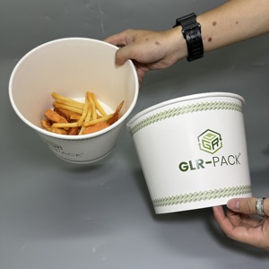 Collations de restauration rapide jetables Ailes de poulet frites pop-corn Seau en papier jetable pour l'emballage alimentaire - Product Image 6