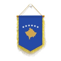 Drapeau du Kosovo personnalisé 20x30cm en satin avec franges, bannière suspendue, vente en gros, décoration pour ambassade, bureau, résistant à la décoloration