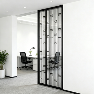 Modern Geometric Steel Frame <strong>Room</strong> <strong>Divider</strong> with Hollow Metal Partition for Office and Living <strong>Room</strong> - Product Image 1