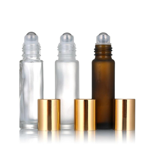 100 flacons roll-on en verre givré ambré de 10 ml, noir et blanc, avec impression sérigraphiée, pour huiles essentielles et parfums, vente en gros - Product Image 5