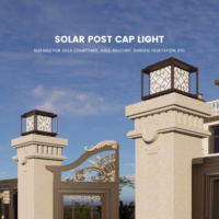 Bon prix IP55 lumière LED solaire extérieure étanche clôture de jardin et porte colonne lumineuse avec alimentation par batterie