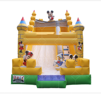 Château gonflable gonflable de qualité commerciale avec toboggan tropical impressionnant pour le plaisir de jouer et le divertissement de la maison de rebond