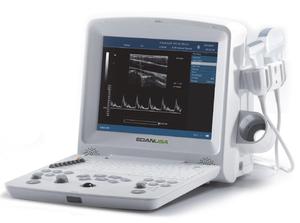 Appareil d'échographie vétérinaire portable Edan DUS60 noir et blanc pour l'examen clinique des chiens, des chats et des chevaux - Product Image 2
