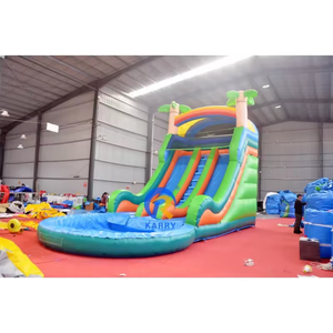 Glissière d'eau gonflable extérieure de PVC de glissière d'eau de terrain de jeu de glissières d'eau gonflables de thème coloré commercial grande glissière d'eau gonflable - Product Image 1