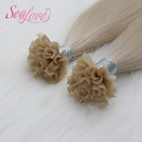 Extensions de cheveux humains Remy européens, directement de l'usine # 1001 Cheveux humains 100% naturels, pointe en U