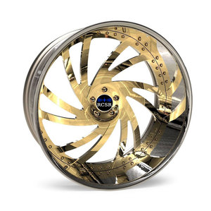 RCSR Deep Dish Multi- <strong>Spokes</strong> 18-22 24 26 Inch Rims Rose Gold with Chrome Polish Lip Custom <strong>Wheels</strong> Rims for Chevrolet - Product Image 2