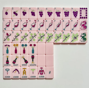Elegante Regalo di Natale Mahjong, Tessere Mahjong in Acrilico Rosa Vino Squisito - Product Image 2