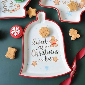 Assiette de noël assiette de sexe opposé colorée créative fête de famille vaisselle fête du nouvel an assiette à manger - Product Image 5