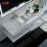 Pierre artificielle Résine Bassins Évier Acrylique Surface Solide Lavabo Salle De Bain Lavabo Lavabo