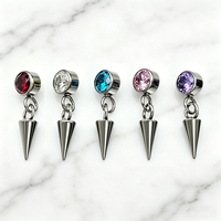 Fuxuan ASTM F136 Titane Plaqué Argent Embouts Filetés en Forme de Triangle pour Piercings Conch, Daith, Hélix, Tragus, Bijoux de Corps Unisexe pour Mariage et Fête