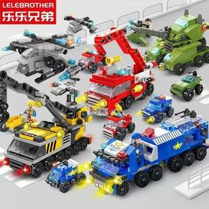 Jouet <span class=keywords><strong>de</strong></span> construction en plastique ABS compatible pour garçons : Excavatrice militaire, camion <span class=keywords><strong>de</strong></span> pompiers, voiture <span class=keywords><strong>de</strong></span> police – Blocs <span class=keywords><strong>de</strong></span> construction à assembler - Product Image 2