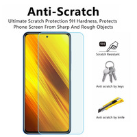 Protector de Pantalla de Vidrio Templado para Xiaomi Poco F5 F4 F3 Pro X5 X4 X3 Pro M5 M4 M3 Pro C55 50 51, 2.5D 9H Transparente Antiarañazos