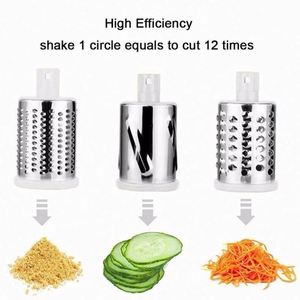 Cheap Price Rotary Cheese Grater and <b>Vegetable</b> <b>Chopper</b> Hand Operated with Suction Base Stainless Steel PP Manual <b>Vegetable</b> Tools - Product Image 3