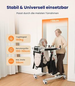 Foldable Patient Transfer Lift Electric Sit to Stand Mobility Aid Adjustable Support for Seniors Home Nursing Use - Product Image 3