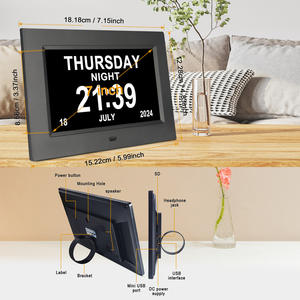 Collez sur le mur grand grand écran de bureau multifonction 7 ''cadre d'<span class=keywords><strong>horloge</strong></span> numérique pour les personnes âgées âgées - Product Image 5