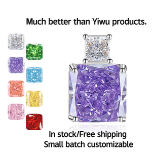 Kalung Batu Ascher Cut Berlian Karbon Tinggi Tembaga Model Botol Parfum Mewah Gaya Persegi Merah Cina Baru, Laris Manis - Product Image 1