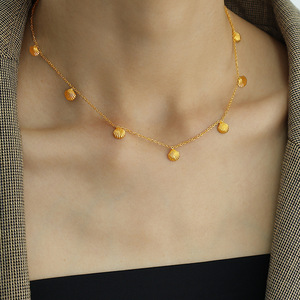 สร้อยคอจี้เปลือกหอยสไตล์ฝรั่งเศส สีทอง 405 ซม. สวมใส่ได้ทุกวัน สำหรับผู้หญิง - Product Image 2