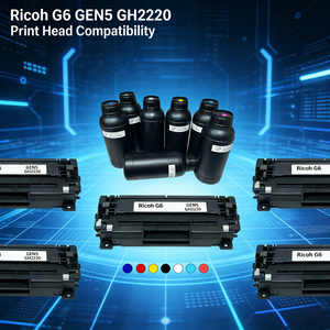 Encre UV souple 1L pour Ricoh Gen5/G6 GH2220, formule flexible CMYK LC LM pour film TPU, tissu de chaussures, hauteur de dépose 15mm, durcissable par LED UV - Product Image 3