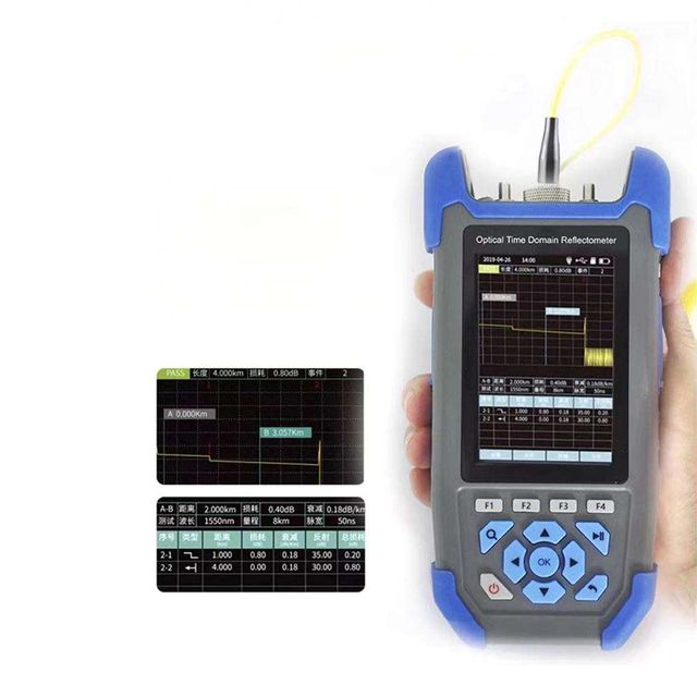 New Optical Mini PRO OTDR Micro 8in1 Reflectometer with 1310/1550nm 24/22db OPM OLS VFL SC for 60km Fiber Optic Ethernet Tester